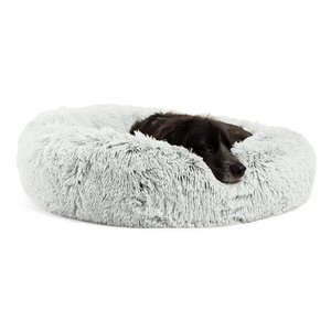 lot 36893 image: Best Friends by Sheri Calming Shag Vegan Fur Donut Cuddler (30x30, Zippered) �� Medium Round Donut Cat & Dog Cushion Bed, Warming & Cozy for Improved Sleep, Machine Washable - Petsup to 45 Lbs