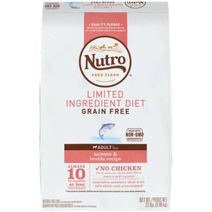 lot 38011 image: NUTRO Limited Ingredient Diet Natural Adult Dry Dog Food Salmon & Lentils, 22 lb. Bag