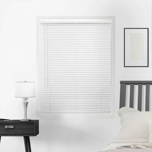 lot 38017 image: Chicology Cordless 1-Inch Vinyl Mini Blinds, Horizontal Venetian Slat Window Shade, Gloss White (Commercial Grade) - 58W X 64H