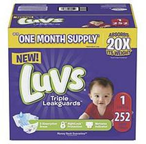 lot 36913 image: Luvs Diapers, Ginormous Pack - Size 1 (252 ct)