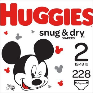 lot 36914 image: Huggies Snug & Dry Baby Diapers, Size 2, 152 Ct, One Month Supply
