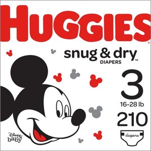 lot 36921 image: HUGGIES Snug & Dry Diapers, Size 3, 210 Count