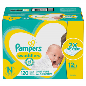 lot 36941 image: Pampers Swaddlers Disposable Diapers Giant Pack - Newborn (120ct)