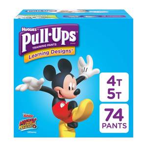 lot 36945 image: Pull-Ups Boys Learning Designs Training Pants, Size 4T-5T, 74 Count