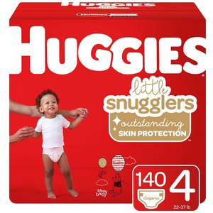 lot 36954 image: Huggies Little Snugglers Diapers - Size 4 (140ct)
