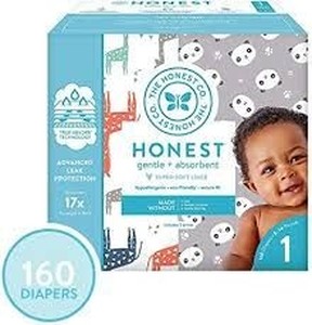 lot 36956 image: The Honest Company Super Club Box Diapers With Trueabsorb Technology, Size 1