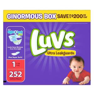 lot 36958 image: Luvs Diapers, Ginormous Pack - Size 1 (252 ct)