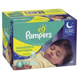 lot 36960 image: Pampers Swaddlers Overnights Diapers Size 6 42 Count