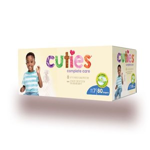 lot 36964 image: Cuties Complete Care Baby Diapers, Size 7, 80 Count
