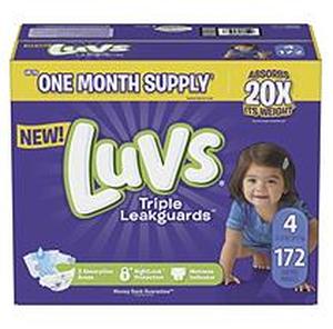 lot 36965 image: Luvs Disposable Diapers Ginormous Pack - Size 4 (172ct)
