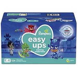 lot 36968 image: Pampers Easy Ups Pull On Disposable Potty Training Underwear for Boys, Size 5, 3T-4T (124 Count), ONE MONTH SUPPLY