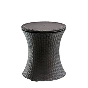 lot 30233 image: Pacific Cool Bar Rattan Style Patio Beverage Cooler Bar Table - Brown - Keter