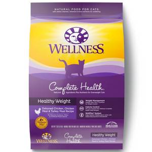lot 30295 image: Wellness Complete Health Natural Dry Healthy Weight Cat Food, Chicken Chicken Meal & Rice, 12 lbs, Bag