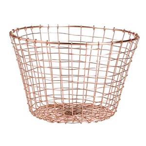 lot 30299 image: Mind Reader Round Iron Basket, Multi-Purpose Storage Basket Organizer Display, Portable Storage Basket, Gold