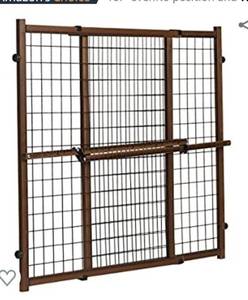 lot 39175 image: Evenflo Position and Lock Farmhouse Pressure Mount Gate, Dark Wood