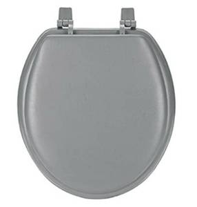 lot 39207 image: Achim Home Furnishings Fantasia 17 Inch Soft Standard Vinyl Toilet Seat, Charcoal