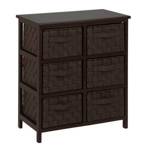 lot 39275 image: Honey-Can-Do TBL-03759 6-Drawer Storage Chest with Woven-Strap Fabric, Espresso, 24-Inch