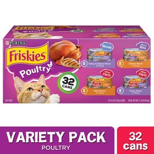 lot 39279 image: Friskies Wet Poultry Variety-Pack Cat Food, 32-Pack