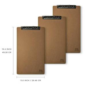 lot 39283 image: Paper Merlin Ledger Clipboard 19.4 x 11.6 - MDF 11x17 Clipboard with Large Clip Extra Writing Space for Your Paper (3 Pack)