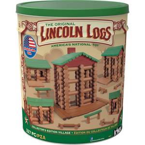 lot 39290 image: LINCOLN LOGS - Collectors Edition Village - 327 All Wood Pieces - Collectible Tin