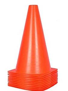 lot 39491 image: Alyoen 9 inch Traffic Cones - 6 Pack Soccer Training Cones for Outdoor Activity & Festive Events (Set of 6