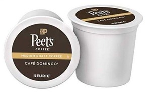 lot 39495 image: Peets Coffee 4.5 out of 5 stars  1,127Reviews Peets Coffee Caf� Domingo, Medium Roast, 24 Count Single Serve K-Cup Coffee Pods for Keurig Coffee Maker