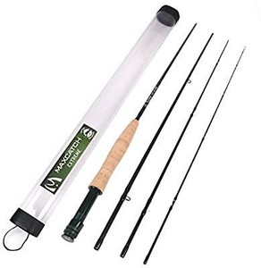 lot 36189 image: M MAXIMUMCATCH Maxcatch Extreme Graphite Fly Fishing Rod 4-Piece 9 Feet IM6 Carbon Blank, Hard Chromed Guides
