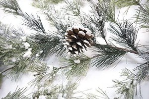 lot 36214 image: Craftmore Snowville Pine Christmas Garland, 72 Inch