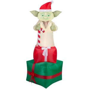 lot 36231 image: Star Wars 6 ft. Airblown Yoda with Gifts, Multi-Colored