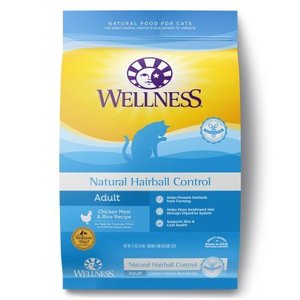 lot 36244 image: Wellness Natural Hairball Control Chicken Meal & Rice Adult Dry Cat Food, 12 Lb