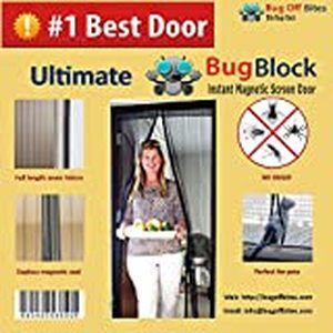 lot 36352 image: Magnetic Screen Door SUPERIOR QUALITY CONSTRUCTION. 200 Velcro SEWN Around ENTIRE Frame Wont Fall Down Or Apart Like Cheap Screen Doors, Magic Mesh As Seen On TV, Bug Off Magna. 26 Magnets NO GAPS. Fits Doors Up To 34x82 MAX. 1 YEAR GUARANTEE