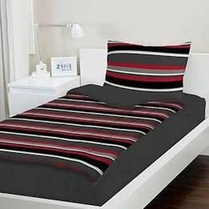 lot 36355 image: Zipit Bedding Set, Grey  Red Stripes, Queen
