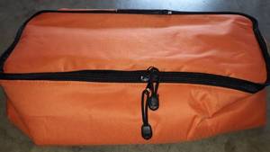 lot 36370 image: Orange Mesh Beach Tote Bag with Insulated Cooler
