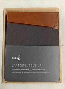 lot 36404 image: Bellroy 13 Inch Laptop Sleeve Fits MacBook Pro, Macbook Air And Other 13 Inch Models. Premium Woven Fabric And Environmentally Certified Leather With Microfiber Lining