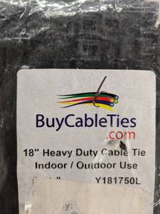 lot 36407 image: 18 Inch Heavy Duty Cable Ties IndoorOutdoor Use