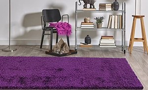 lot 36416 image: Adgo Chester Shaggy Collection Moroccan Trellis High Soft Pile Carpet Children Bedroom Living Dining Room Shag Floor Rug 3 x 5 Ft Purple