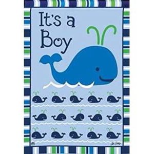 lot 36450 image: BreezeArt Whales - Its a Boy Garden Flag #31131
