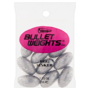 lot 36451 image: Bullet Weights Egg Sinkers 1 12 oz, 10 sinkers