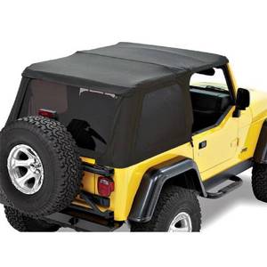 lot 4355 image: Bestop 5692017 Black Twill Trektop NX for 1997-2006 Wrangler except Unlimited