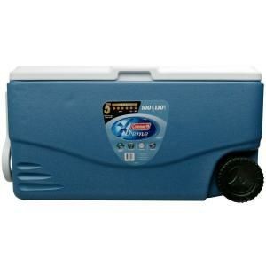lot 43503 image: Coleman 100-Quart Xtreme 5-Day Heavy-Duty Cooler with Wheels, Blue