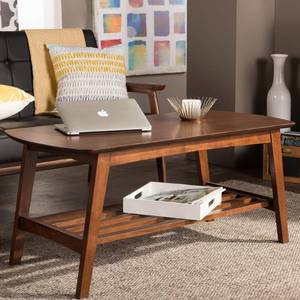 lot 43517 image: Baxton Studio Sacramento Mid-Century Modern Scandinavian Style Coffee Table, Dark Walnut