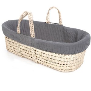 lot 43578 image: Tadpoles Line Stitched Moses Basket and Bedding Set, Grey