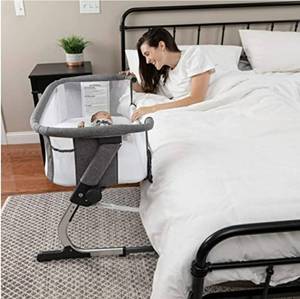 lot 43587 image: Baby Delight - Beside Me Dreamer -Removeable Cover -Easy Assembly - 6-Poition Height - Storage Pocket-Breathable Side Walls