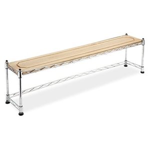 lot 43596 image: Whitmor Supreme Wood & Chrome Sink Shelf