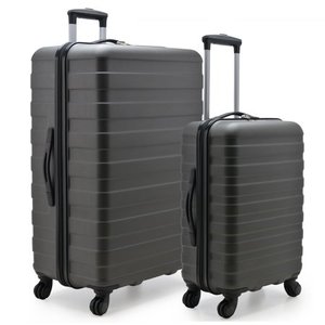 lot 43609 image: U.S. Traveler Cypress Colorful Hardside Spinner Luggage Set 2-Piece, Charcoal