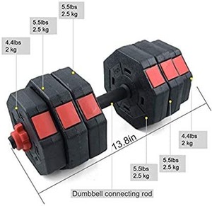lot 43637 image: Soges Adjustable Dumbbells Pair, Iron Sand Mixture Octagonal Designed, Anti Rolling Fitness Dumbbells HSYL001-30