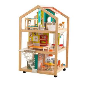 lot 43650 image: KidKraft So Stylish Mansion Wooden Dollhouse, Multi