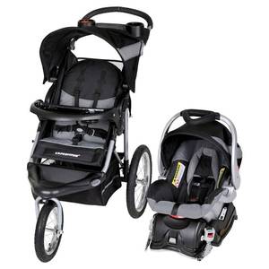 lot 43652 image: Baby Trend Expedition Jogger Travel System, Millennium White