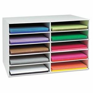 lot 43672 image: 12 x 18 inch Construction Paper Organizer Storage Center