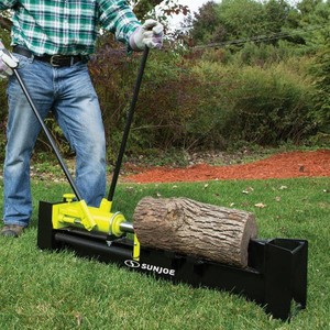 lot 43682 image: Sun Joe LJ10M 10-Ton Hydraulic Log Splitter, Green